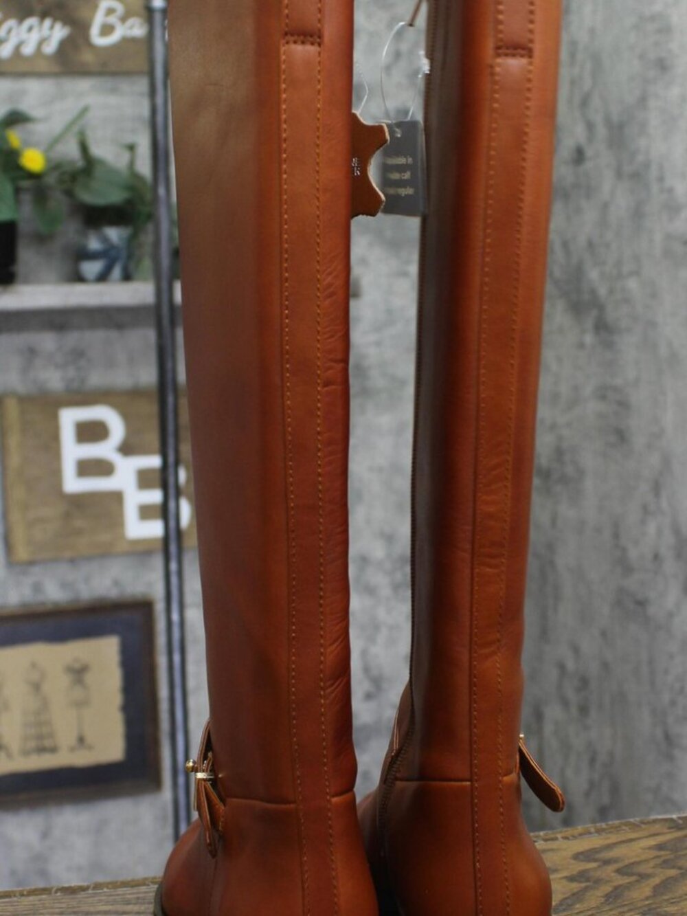 NWT On 34th Womens Firesse Riding Boots 10019685500 Cognac Leather Brown 6.5\M - Picture 6 of 11